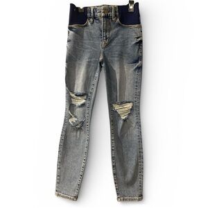 Good American Blue Distressed Maternity Skinny Jeans